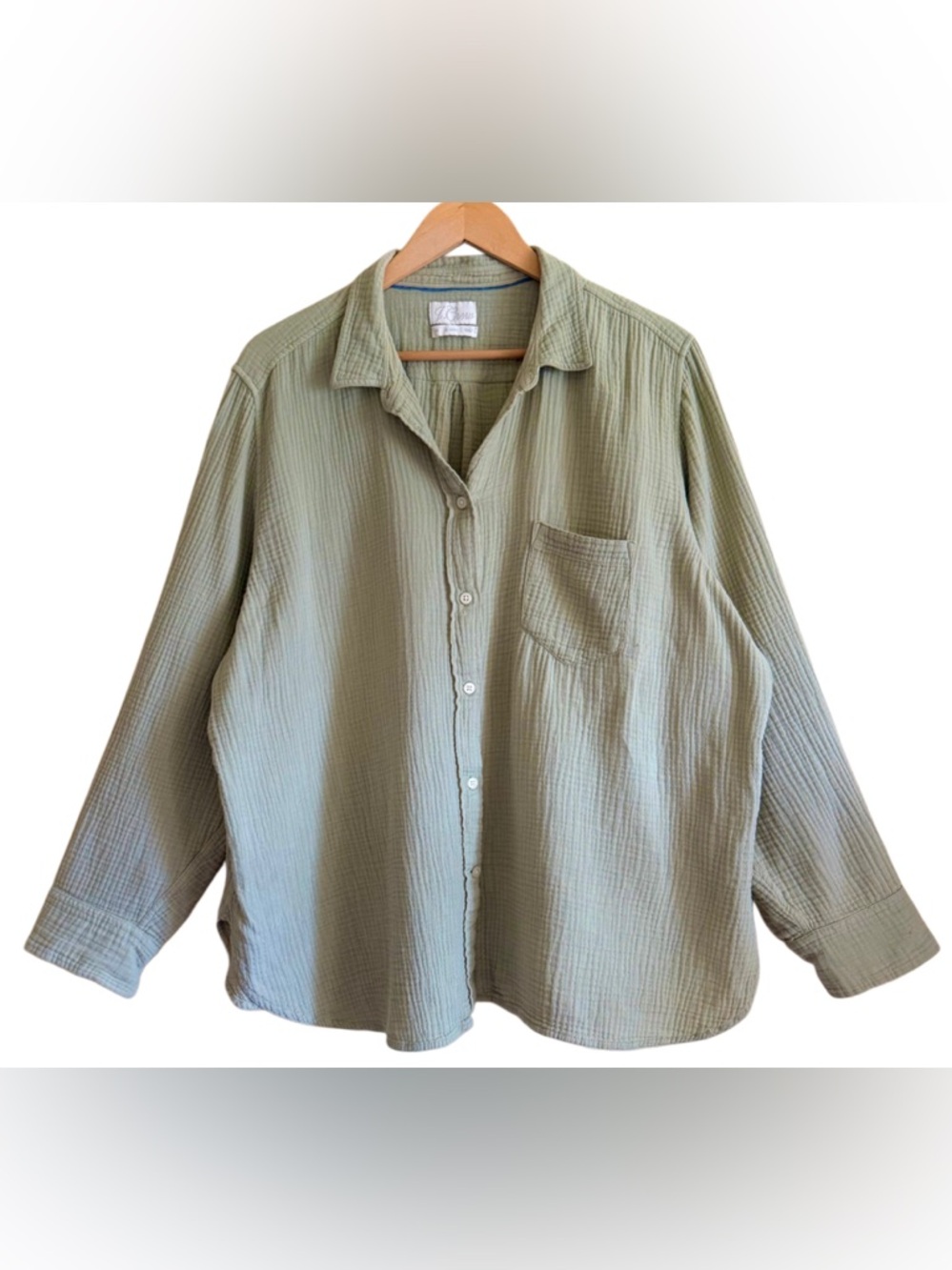 J. CREW 100% Cotton Oversized Lightweight Gauzy Casual Button Down Shirt Sz 22